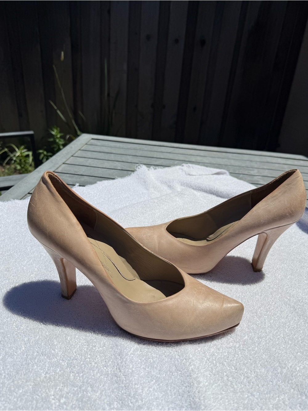 Mistress nude heels leather pumps EU 40 9/9.5